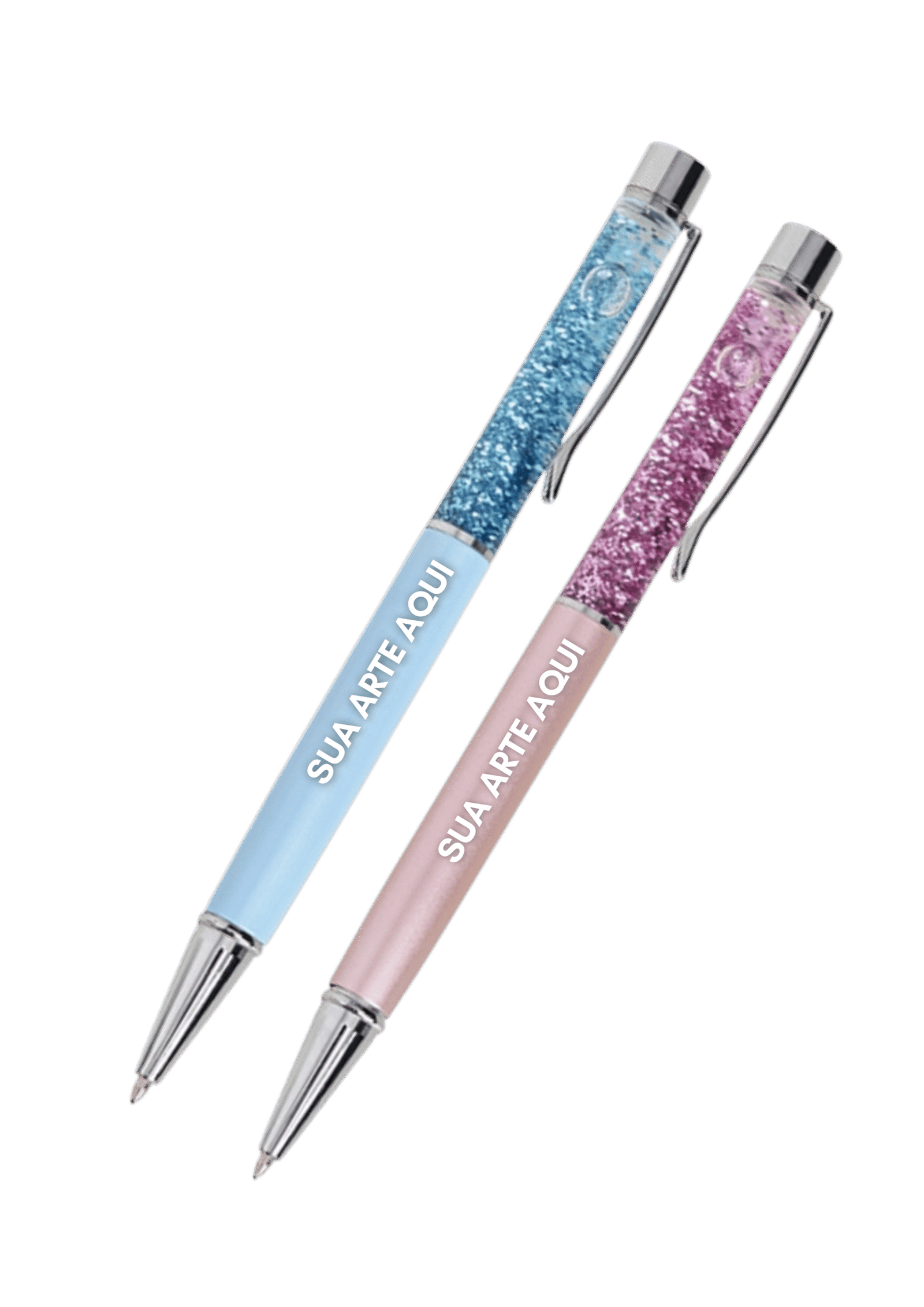 Caneta metal glitter